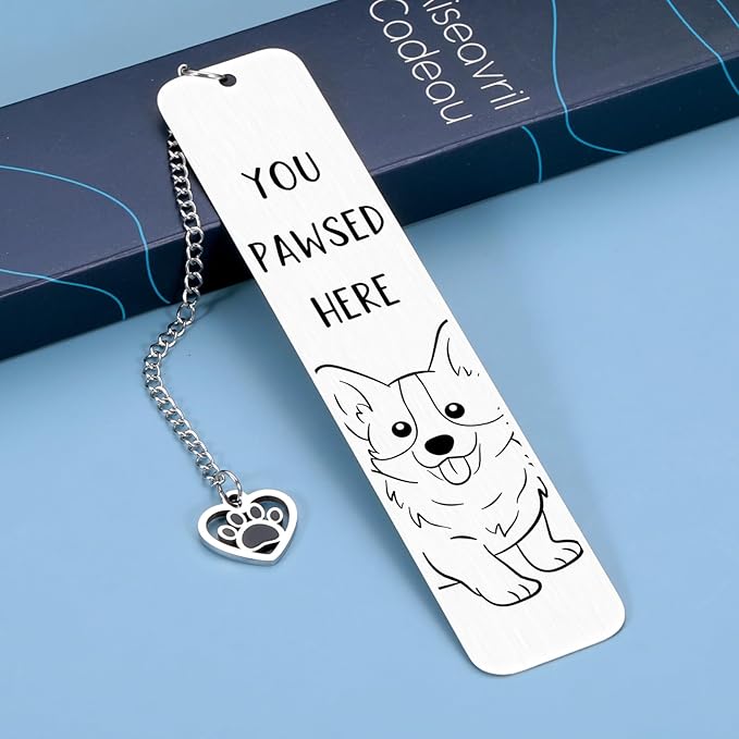 Corgi Dog Bookmark for Dog Lovers Gifts for Women, Corgi Gifts for Corgi Lovers, Dog Mom Gifts for Women, Cute Bookmarks Book Club Gifts for Readers Book Lovers Women, Book Marks for Reading Women Men