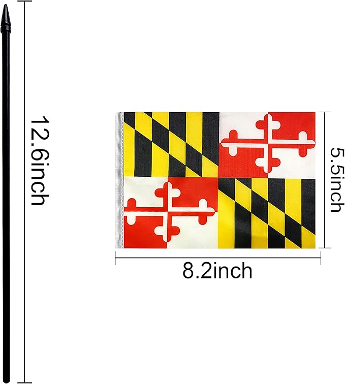 Consummate 50 State Flags Set Small Mini Hand Held Stick Flag,8.2 x 5.5 Inch