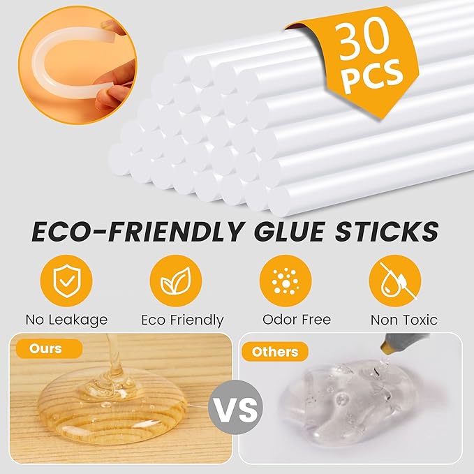 Mulwark Full-Size Hot Glue Gun Kit – High Performance Dual Power 60/100W Industrial Glue Gun Set with 30 Glue Sticks for Crafting, Repairs, and DIY Projects