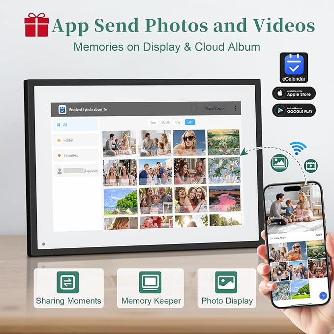 Smart Digital Calendar, 10.1" HD Smart Touch Screen Home Interactive Electron Calender WiFi Planner,Meal Schedule, Duty Chart,Achievement Rewards- Built-in Digital Photo Frame Function