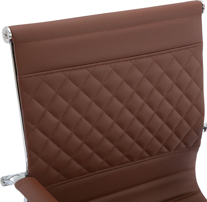 Office Guest Chairs - Reception & Waiting Room Set of 6 with Mid Back, Modern PU Leather Desk Chairs