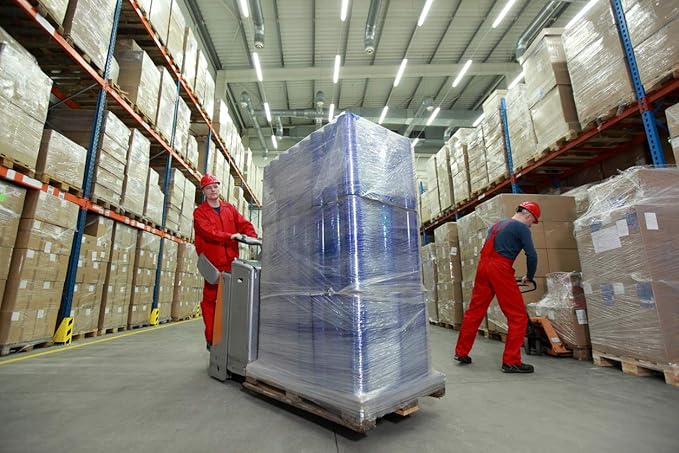 International Plastics Co. 18" Stretch Film/Wrap 1500 feet 7 Layers 80 Gauge Industrial Strength up to 800% Stretch 20 Microns Clear Durable Adhering Packing Moving Heavy Duty Shrink Film Box of 4