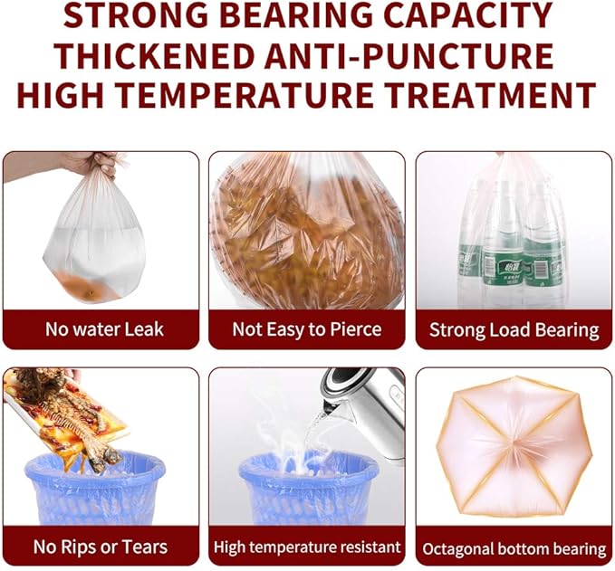 SWIHELP Trash Bags, 4 Gallon / 15 Liters Small Garbage Bags for Office, Kitchen,Bedroom Waste Bin,Colorful Portable Strong Rubbish Bags,Wastebasket Bags 240 Counts