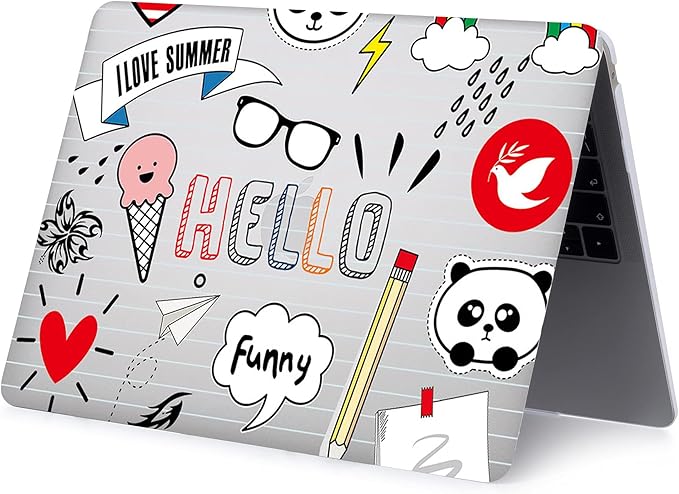 Bandless Case Compatible with MacBook Air 13 Retina 2018 2019 2020 Model A1932 A2179 A2337 M1, Plastic Hard Shell Keyboard Skin for inch Touch ID - Funny Summer A2337/A2179/A1932 (Air 2018-2020)