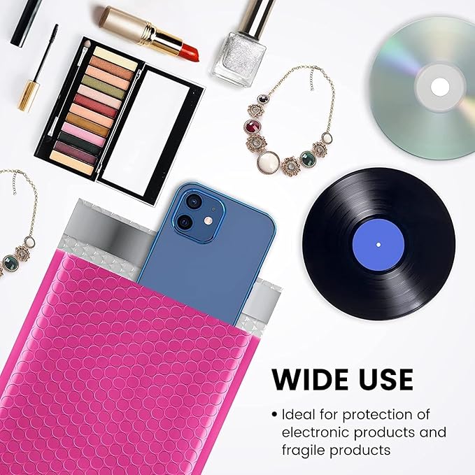 Fuxury Bubble Mailers 6x10" 600 Pack Pink Thick Padded Envelopes Usable Size 6x9" Mailing Envelopes Bubble Padded, Shipping Bags for Mailing,Packaging, Small Business, Boutique, Bulk #0