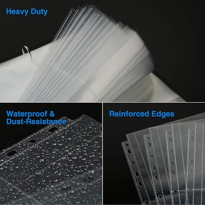 Sooez 30 Pack Heavy Duty Photo Sleeves for 3 Ring Binder (240 Pictures), 3.5x5 Plastic Album Refill Pages, Clear Archival Sleeves, Seed Binder Pages 8.5x11