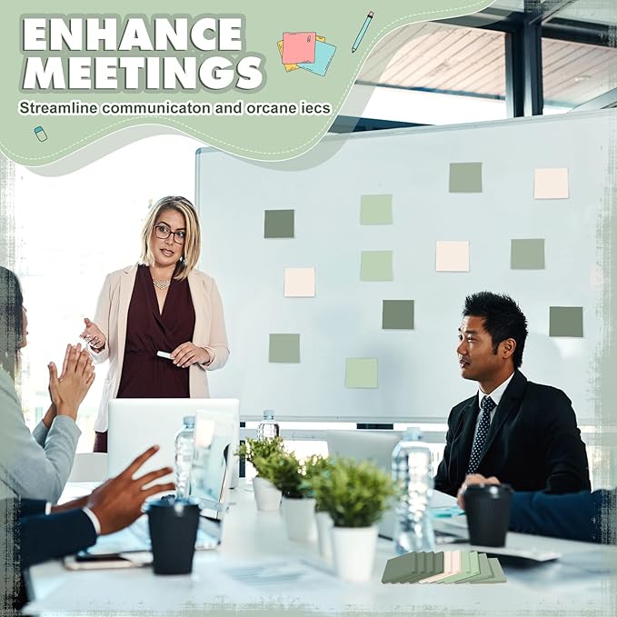 Fainne 24 Pack Sticky Notes Bulk Back to School Supplies Self Stick Note Pads Paper Memo for Office First Day of School Student Teacher Essentials (2 x 2 Inches,Green)