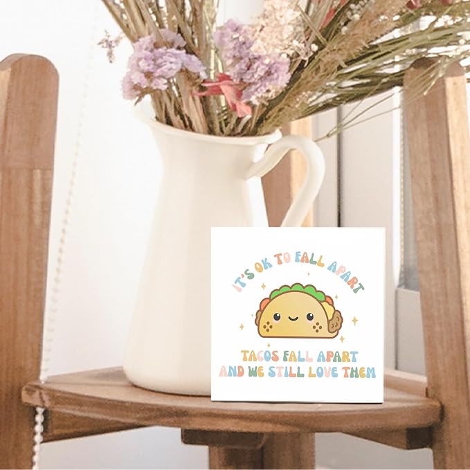 Mental Health Wood Sign - Funny Classroom Mental Health Wood Signs, School Counselor Office Decor, Therapy Office Calm down Corner Decor, 5 X 5 Inches