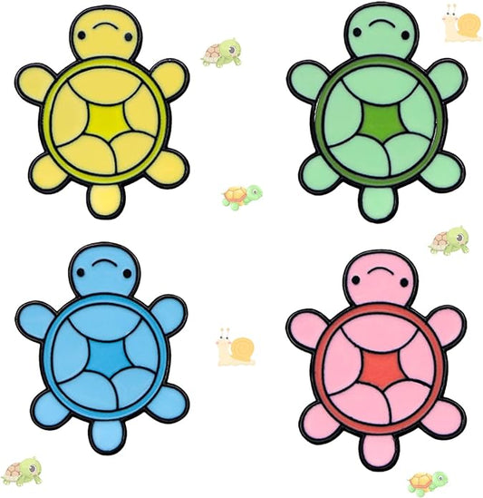 4Pcs Funny Colorful Turtle Brooch, Cute Animal Turtle Enamel Pin, Cartoon Alloy Brooch Suitable for Decorating Clothes, Bags, Hats, Gifts and Parties