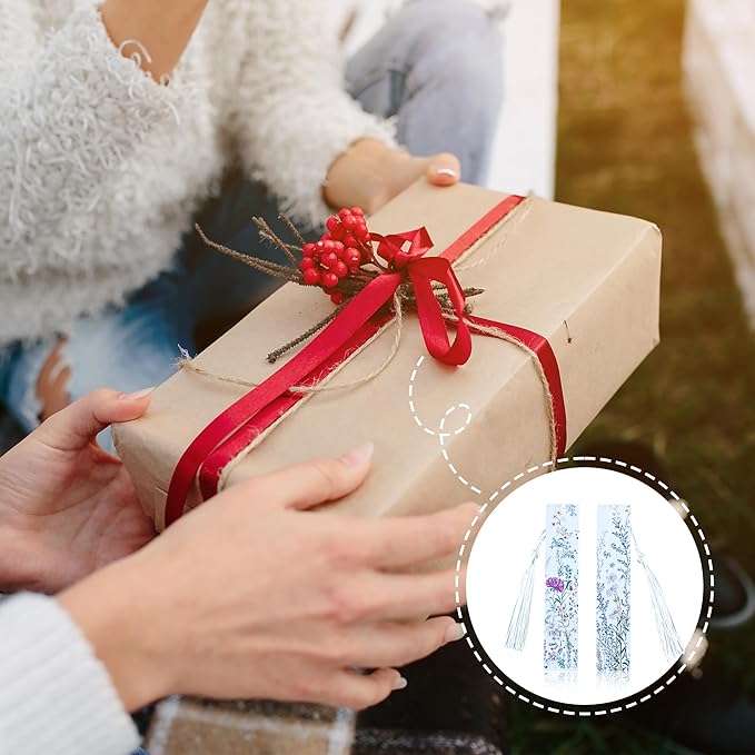 Metal Bookmark Flower Bookmarks for Women Men Book Lovers Book Mark Set of 2 with Tassel Reading Book Accessories Book Marks for Reading Women Men Book Lovers Gifts