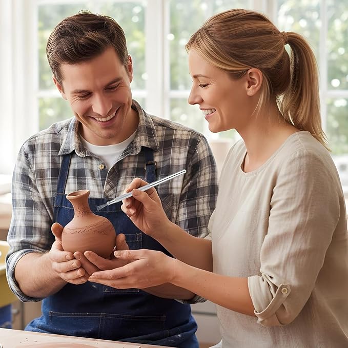 10Pcs Clay Needle Tools, Stainless Steel Feather Wire Texture Tool, Clay Needle Ceramic & Modeling Carving Tools for Ceramic Pottery Sculpting Texturing DIY Craft