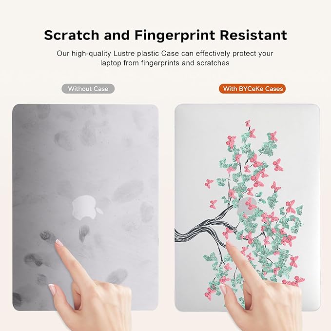 Cute Clear Print Case for MacBook Air 13 inch 2025-2022 M4 A3240 M3 A3113 M2 A2681,for Mac Air13 M4 Sturdy Pattern Plastic Hard Shell&Keyboard Cover for MacBook Air 13.6 Cases,Butterfly Tree