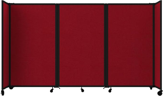 Versare Room Divider 360 Portable Wall Partition | Folding Panels | Large Freestanding Divider | Locking Wheels | Temporary Room Separator