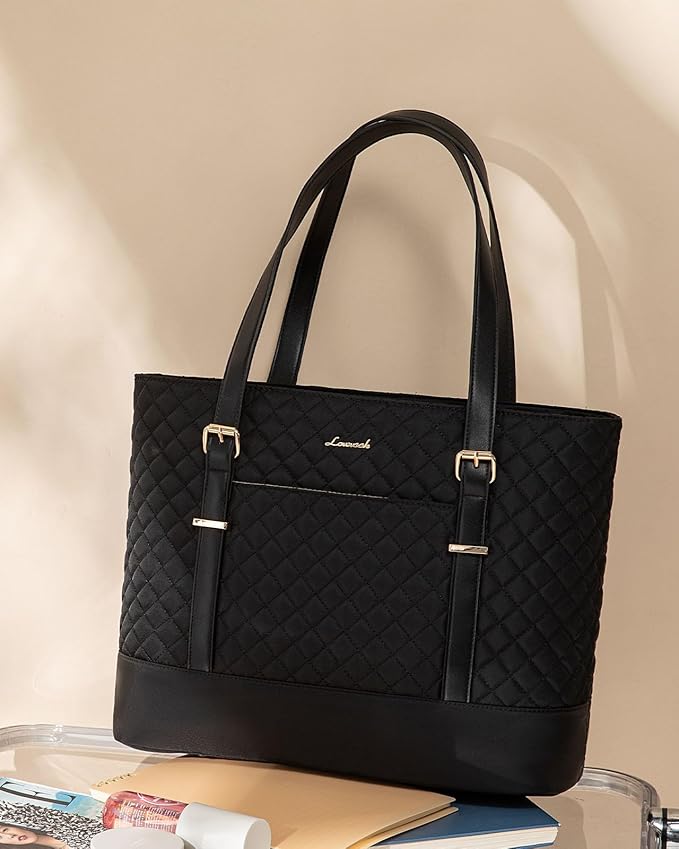 LOVEVOOK Laptop Bag for Women, 15.6 Inch Work Tote Computer Bag With Large Cup Holder, Lightweight Large Laptop Briefcase for Travel, Bussiness, Teacher