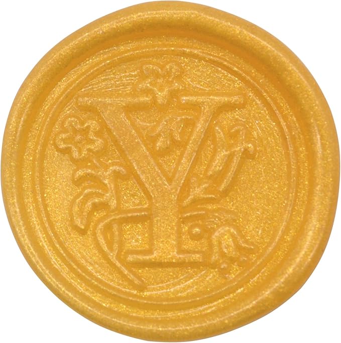 TELOSMA 100 Stars Shape Sealing Wax Beads - Big Wax Seal Beads in Glass Jar, Making Wax Seals for Wedding or Event Party Invitation, Thanks Card Envelope, Gift Wrapping - Glitter Yellow