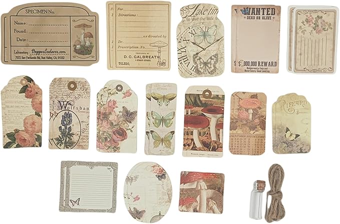 200 Pieces Vintage Ephemera Scrapbooking Supplies Pack Scrapbook Paper Sticker Material Pack for Art Journaling Bullet Journals Planners Collage Decoupage Crafter Gifts (Forest)