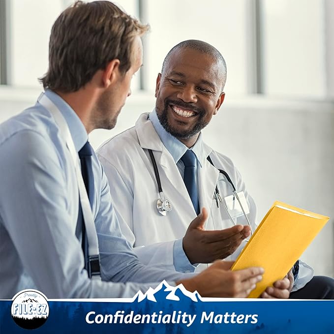 FILE-EZ Two-Pocket Folders, Yellow, 125-Pack, Textured Paper, Letter Size (EZ-32470)