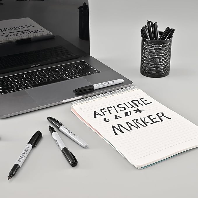 Permanent markers, 40 packs permanent markers bulk, quick drying in one second, smooth, not easy to erase, durable, can be marked on glass, tiles and cloth, office supplies,Gray shell