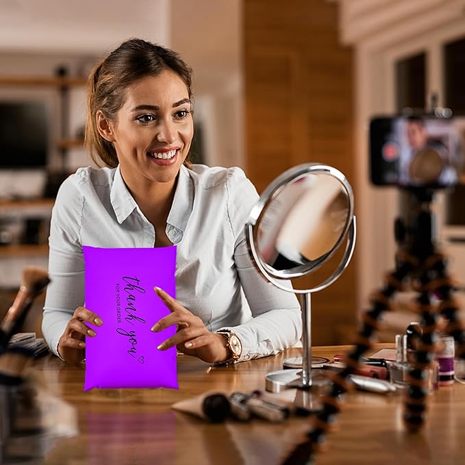 JinRuiKJ Thank You Poly Mailer 6x9 Inch 100 PCS, Shipping Bags for Clothing, Packaging Bags for Small Business, Strong Adhensive, Waterproof and Tear-Resistant Mailing Envelopes, Purple