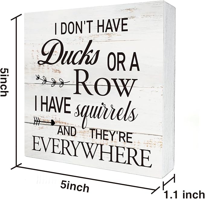 Funny Office Quote Wooden Box Sign Desk Decor Rustic Humorous Wood Block Plaque Box Sign for Home Living Room Shelf Table Decoration (5 X 5 Inch)