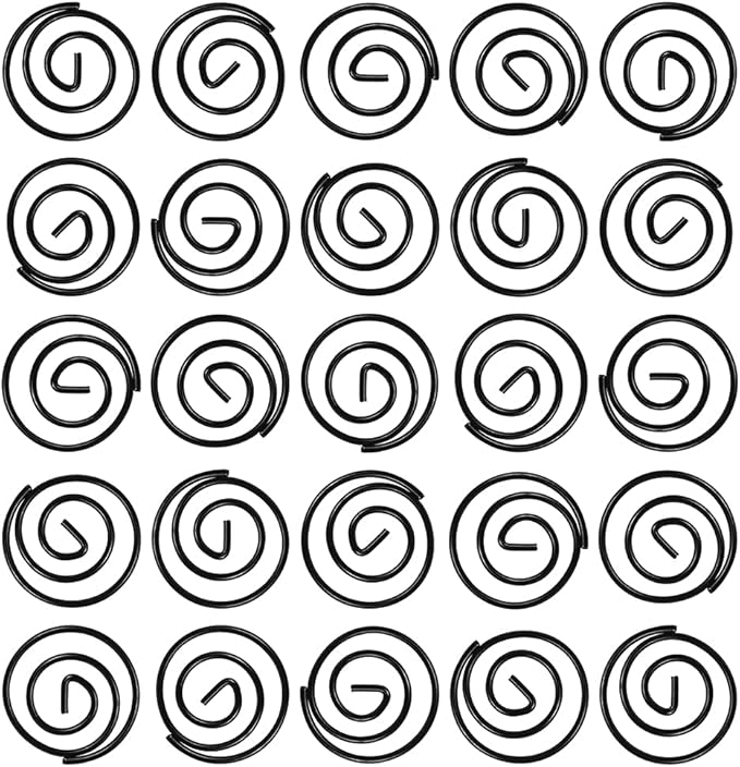 JAM PAPER Circular Paper Clips - Round Paperclips - Black - 50/Pack