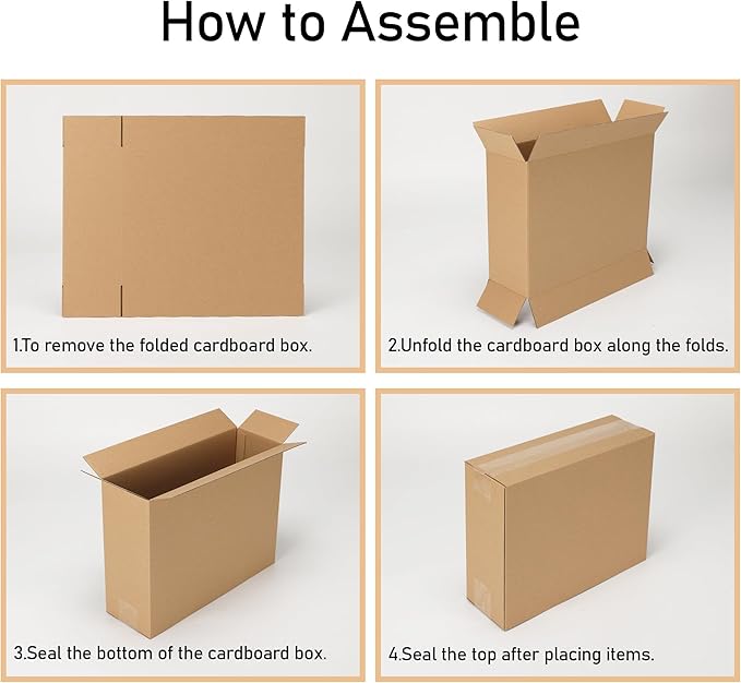 CRUGLA 40 Packs 12x9x4 Shipping Boxes for Small Business, Corrugated Cardboard Boxes Bulk for Shipping Packing Mailing