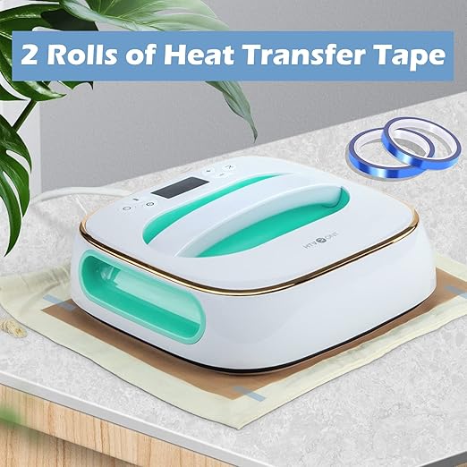 HTVRONT Heat Resistant Tape - 10mm X 33m Blue Heat Transfer Tape 2 Rolls Heat Tape, No Residue High Temperature Tape, High Adhesion Heat Tape for Sublimation, Heat Press, HTV Heat Transfer Tape