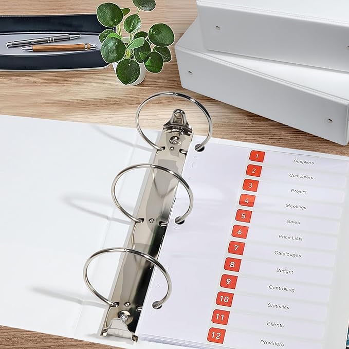 Comix Sturdy 3 inch Round Ring View Binder, Basic 3 Ring Binder 600-Sheet Capacity, Fit 8.5" x 11" Paper, 6 Pack (White)