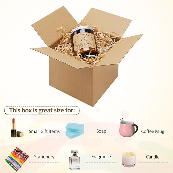 Eupako 6x6x6-Small-Shipping-Boxes-30-Pack-Brown-Corrugated-Box-Mailers, Cardboard Boxes for Packaging Small Business, Mailing