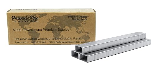 Powerhouse Premium 26/6 Standard Staples - Full-Strip Chisel Pointed Bulk Staples, Compatible with Standard Staplers, Ideal for Office & Heavy Duty Use (5,000)