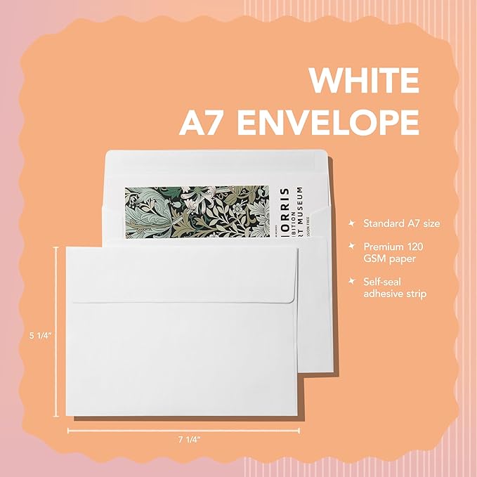 Pack It Chic - A7 White Envelopes 5 1/4" X 7 1/4" (1000 Count) Self Seal Envelopes for Wedding Invitations, Save the Date Cards, Graduation, Baby Shower, Photos, Greeting Cards, Mailings