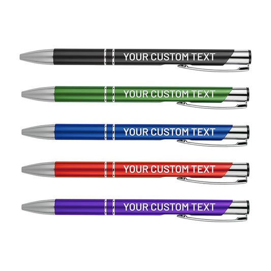 Bulk Personalized Pens Custom Engraved Ballpoint Pens (12 Pens, Purple)