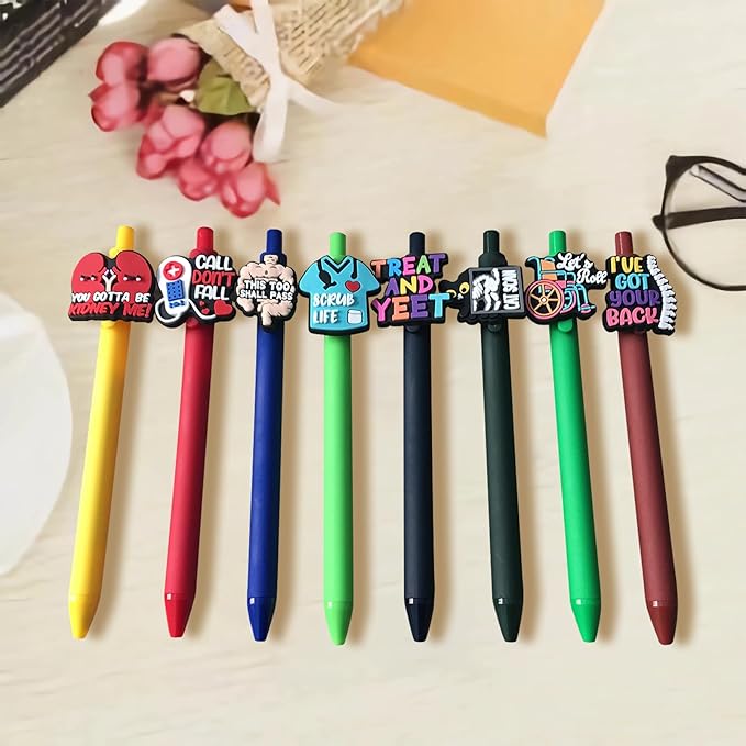 Funny Nurse Pens Cute Cna Medical Assistant Accessories Nurses Week Gifts Aesthetic Black Gel Ink Pens Supplies for Rn Lpn Nursing Student Essentials, 15-Count (Small Humor)