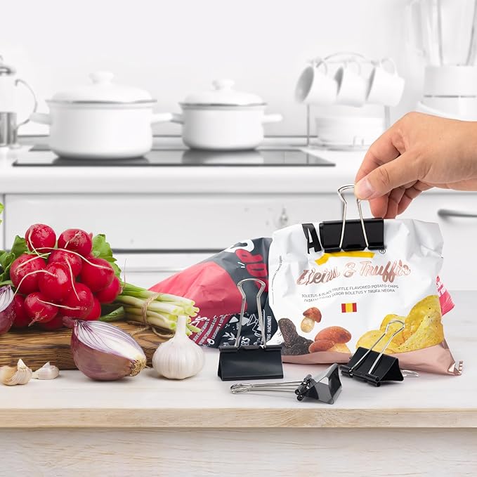 2 Inch 40 Pack Extra Large Binder Clips, Jumbo Paper Clips, Big Paper Clamps, Binder Clips Large Size for Home, School and Office Supplies