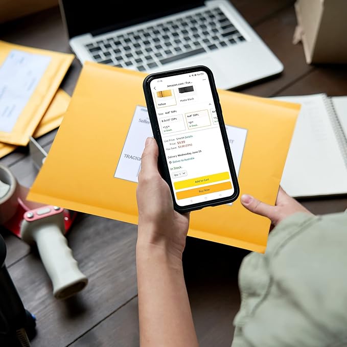 Fu Global Bubble Mailers 10.5x13.5 Inch Padded Envelopes #4 Self Sealing Bulk Bubble Envelopes Mailing Shipping Envelopes 25PCS