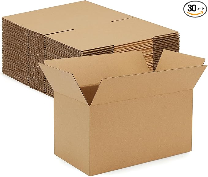 Eupako 11x6x6-Small-Shipping-Boxes-30-Pack-Brown-Corrugated-Box-Mailers, Cardboard Boxes for Packaging Small Business, Mailing