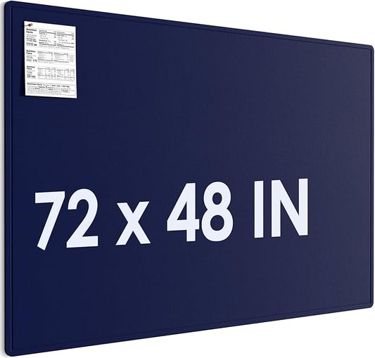 MaxGear Extra Large Bulletin Board 72" x 48", Foldable Felt Board Vision Board Supplies, Cork Board for Office, Home, School, Small Pin Boards for Walls Decorative Display Board Dark Blue