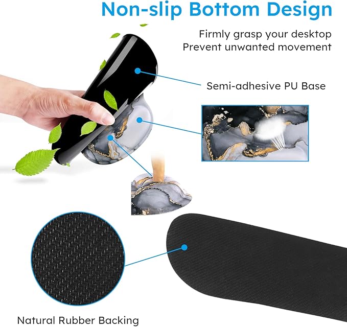 iCasso Desk Mat, Gaming Mouse Pad Wrist Support Set,4in1 XXL Large Mousepad + Keyboard Wrist Rest+Mouse Wrist Rest+Coaster Set with Ergonomic Design for Home Office Table Computer-Grey Ink Marble