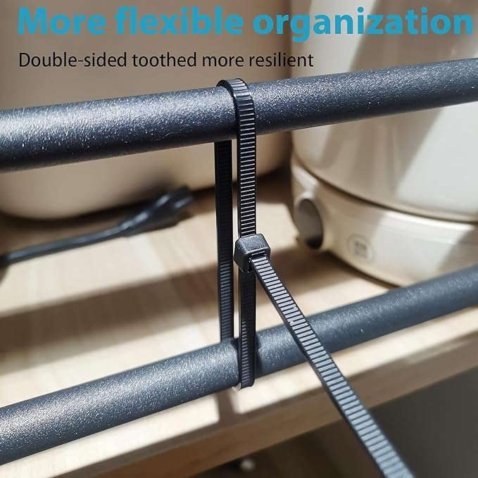 12 Inch Zip Ties Double Sided Toothed (Bulk 1000 Pack),100 LBS Tensile Strength Heavy Duty Cable Wire Ties With Self-Locking Adjustable More Durable Nylon Tie Wraps for Indoor Outdoor