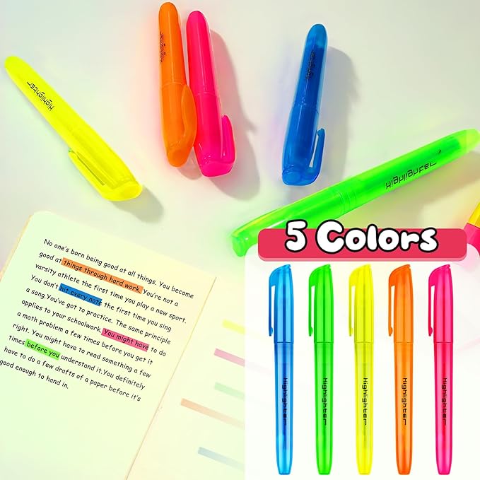 300 Pcs Back to School Supplies Kit, Include 100 Pcs 12 Inch Plastic Rulers 100 Pcs Assorted Colors Highlighters 100 Pcs Student Scissors for Kids Classroom Charity Donation Supplies (300)