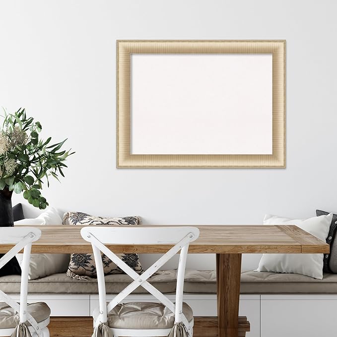Amanti Art White Cork Board for Wall, 25x33 Vision Board with Gold Frame, Medium Corkboard Office Decor for Home Organization, Casual Corkboard Pinboard to display items for home organization