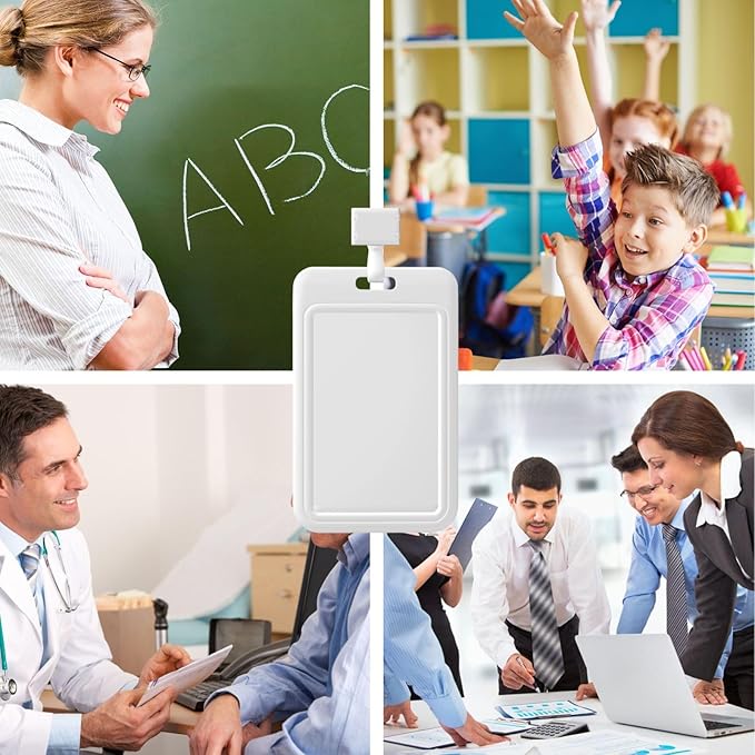 Custom Id Badge Holder Customizable Personalized Id Card with Photo Logo for Employee Work Office Staff Name Tag