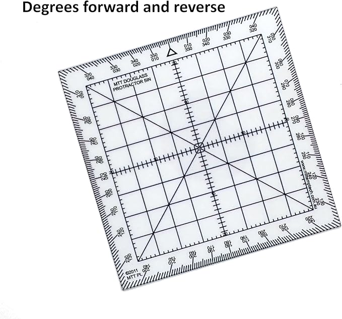 Douglas Protractor Graduated in Degrees for Angle Measurements and map Plotting for Outdoor, Marine or air Navigation, Hiking, Orienteering and Survival