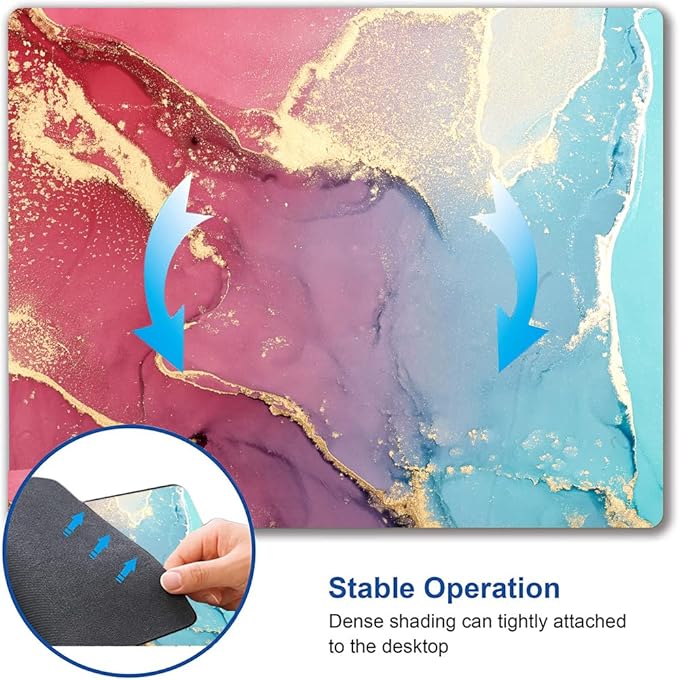 Mouse Pad, Cute Colorful Marble Mouse Pads with Design, Square Washable Cloth Personalized Mouse Mat, Gaming Office Home Non-Slip Rubber Base Computer Mousepad