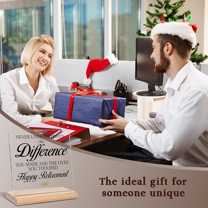 Retirement Gifts for Coworker, Difference Maker Definition Acrylic Plaque Sign, New Job Going Away Farewell Coworker Leaving Gifts, Thank you gift for Boss Leader Colleague Friends Principal Teacher