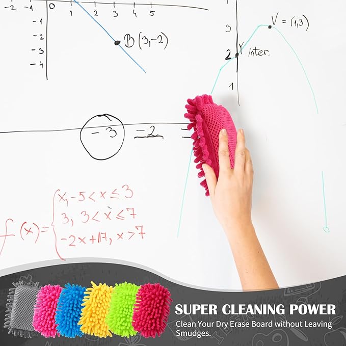 Sherr 36 Pcs Microfiber Shag Magnetic Erasers Bulk Washable Dry Erase Whiteboard Erasers for Whiteboard, Chalkboard, and Memo Boards Marker, Chalk Mark, Home School Classroom Office (Bright Color)