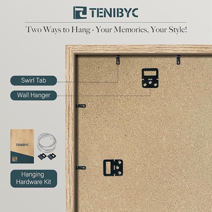 12x18 Oak Wood Frame with HD Glass - 3pk, Natural Solid Wood Picture Poster Frame, Wall Gallery Frame