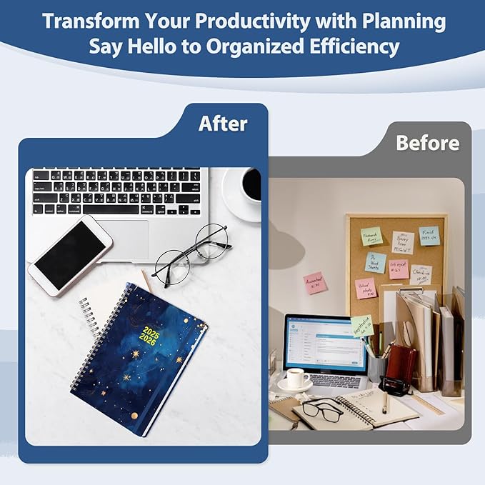 2026 Planner, Weekly and Monthly Calendar Academic Planner, Jan 2026 - Dec 2026, Planning Agenda Book for Desk Accessories and School Supplies - A5 (6.3'' x 8.5'') (Starry Sky, 6.3"x8.5"(Jul 2025-Jun 2026）)