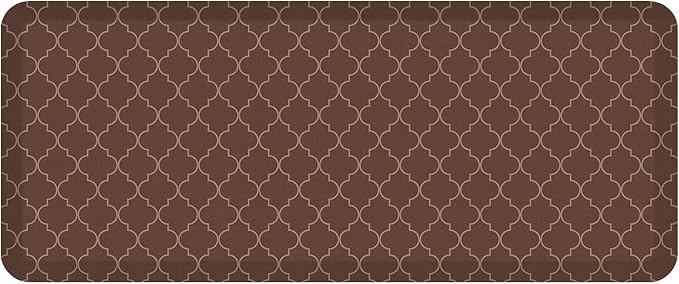 GelPro Anti-Fatigue Designer Comfort Kitchen Floor Mat, 20x48, Trellis Walnut Stain Resistant Surface with 3/4” Thick Ergo-Foam Core for Health and Wellness