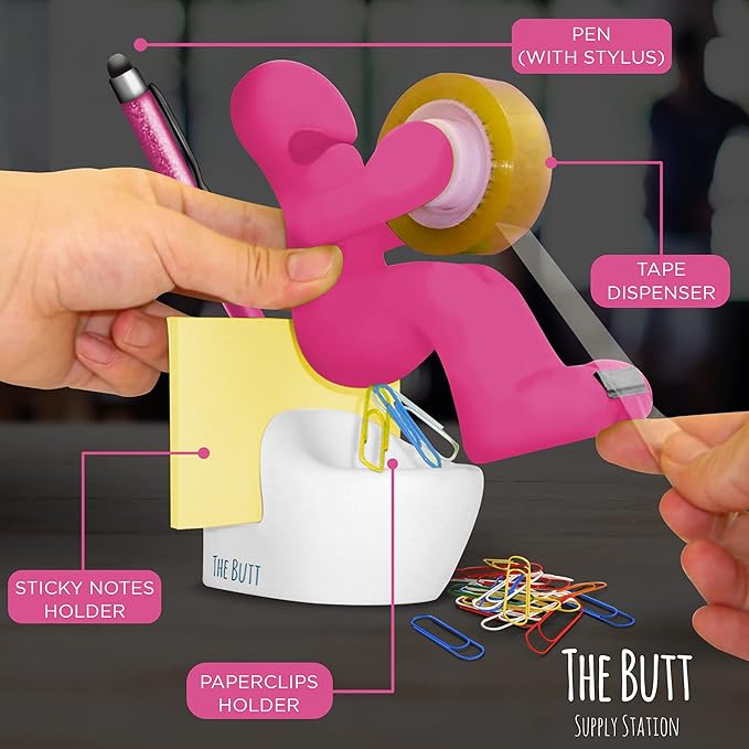 The Butt Tape Dispenser – Funny Gifts for Men – Weird Stuff, Desk Accessories for Men - Novelty, Fun Office Supplies Gag Gifts for Men - Teacher Gifts Boss Gifts for Men - Going Away Gift for Coworker
